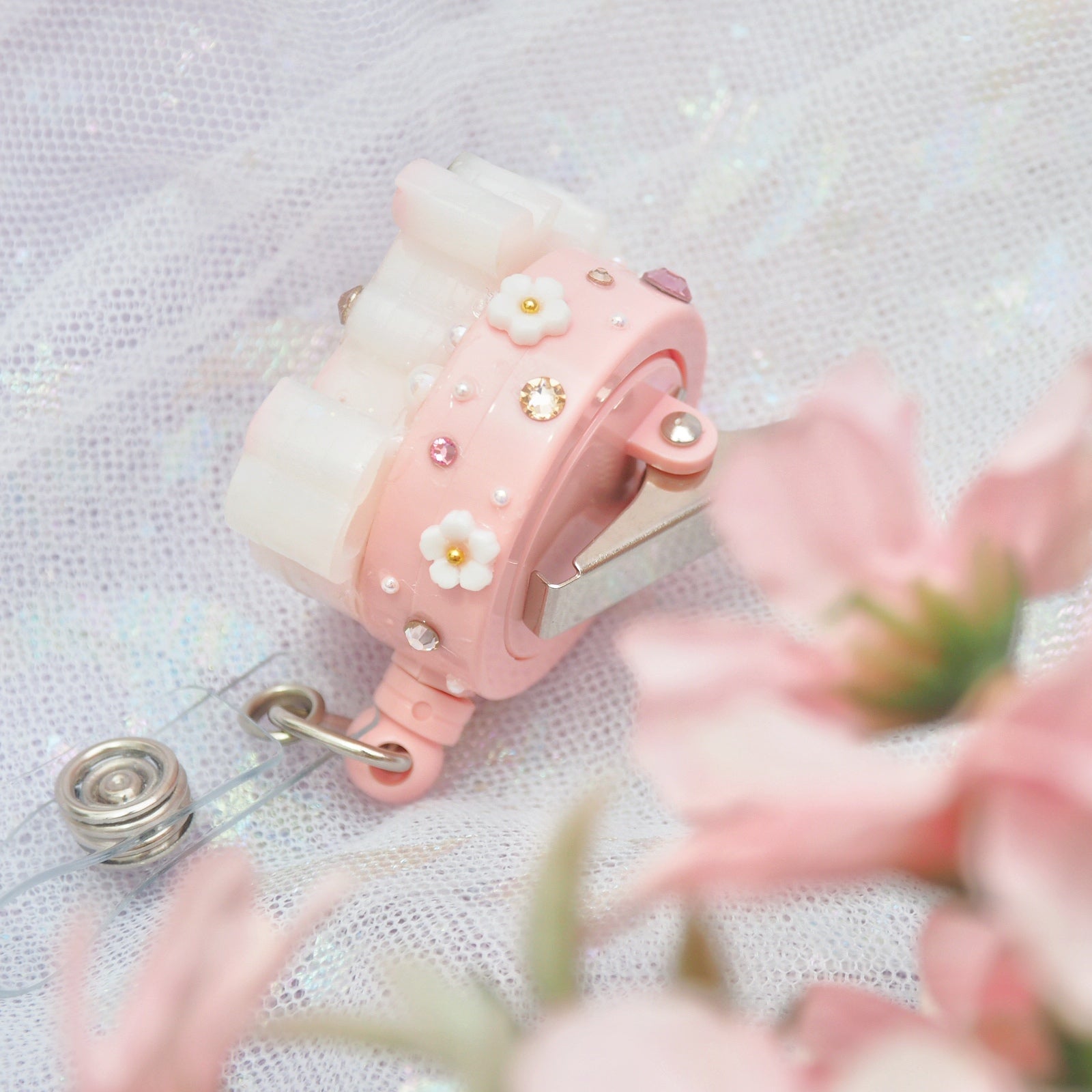 Strawberry Boba Cow Badge Reel