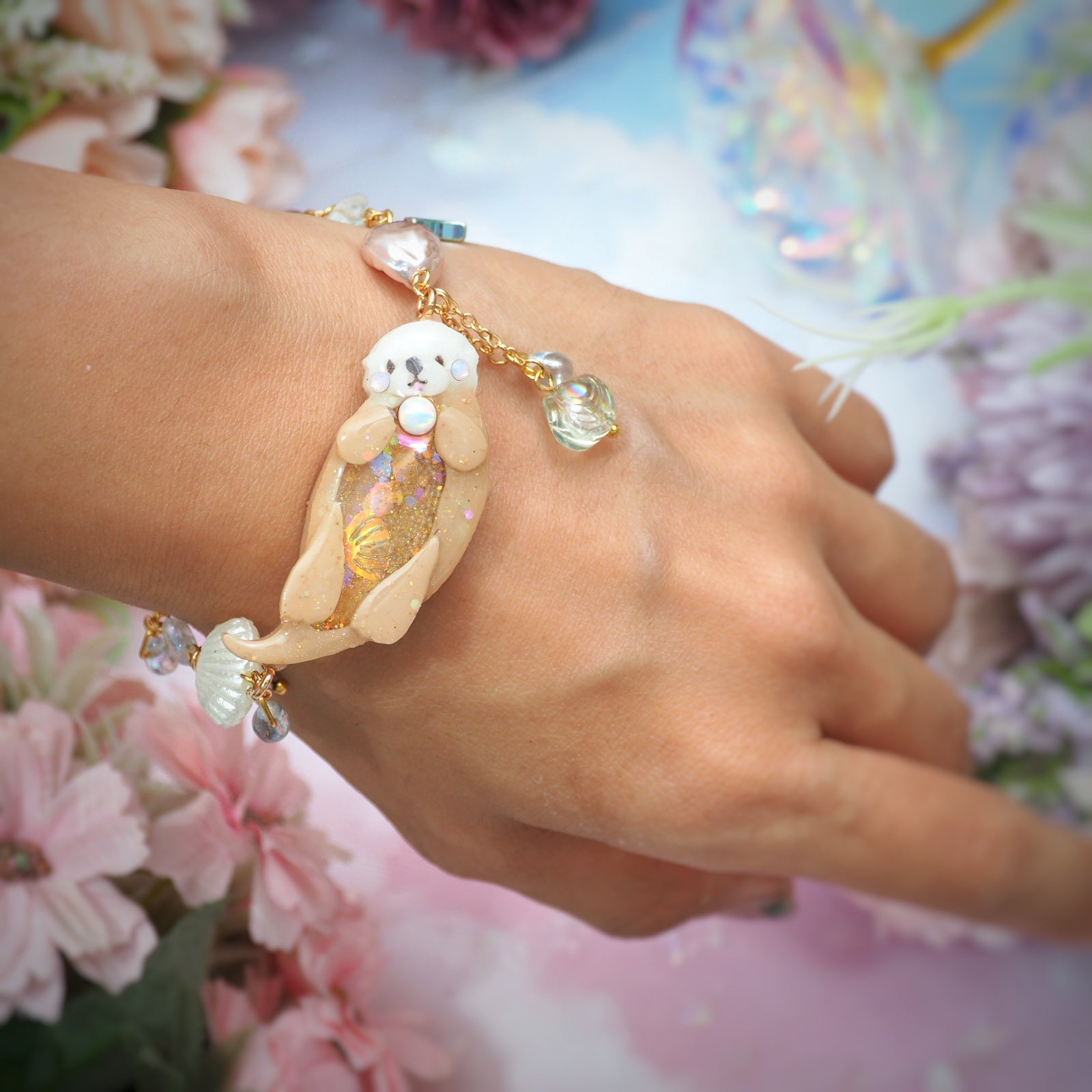 Fire Opal Otter Bracelet