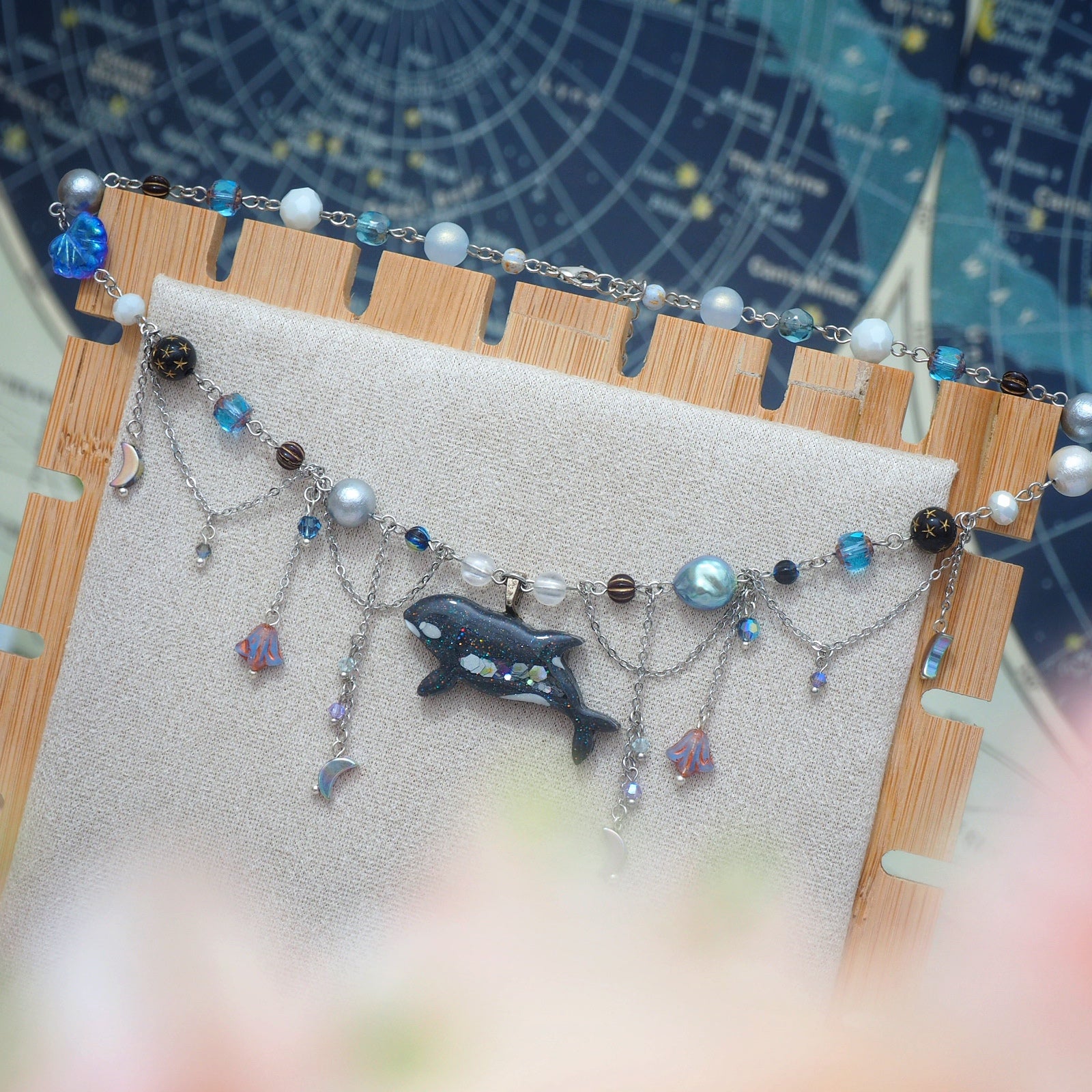 Cosmic Rain Orca Necklace
