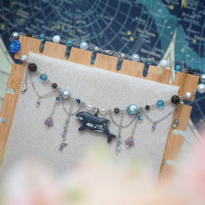 Cosmic Rain Orca Necklace