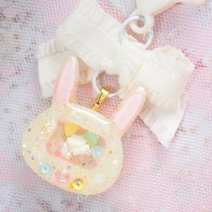 Tiny Game Bunny Charm (White)