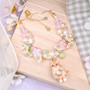 Spring Blossoms Ginger Kitty Bracelet