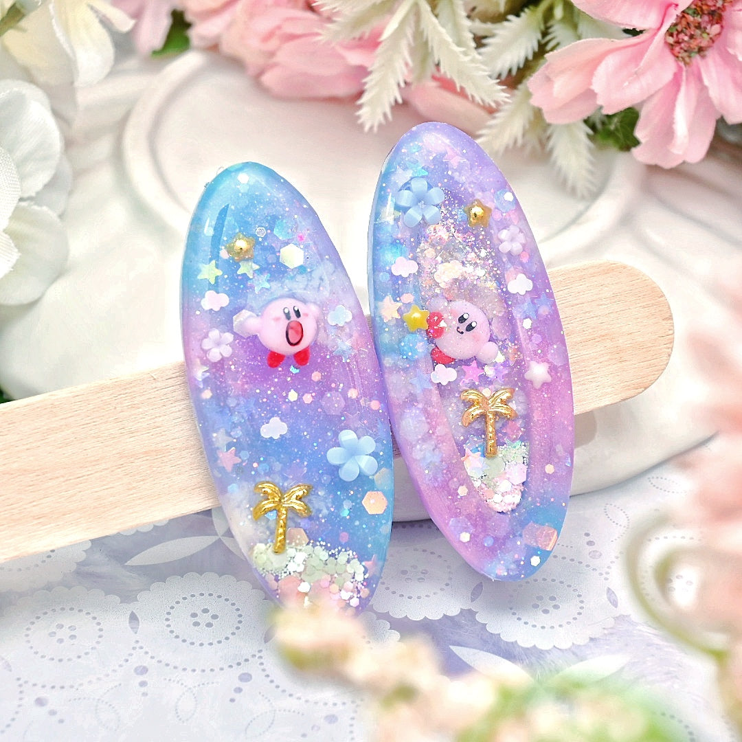 Kirby in Dreamland Hairclips (vacuum kirby)
