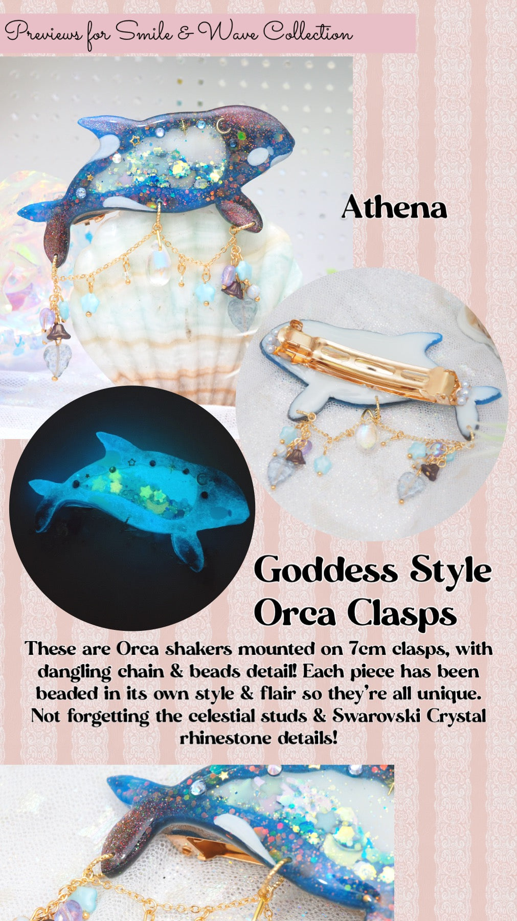 Athena - 7cm Orca Clasp