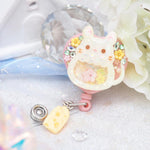 White Harvest Mouse Badge Reel