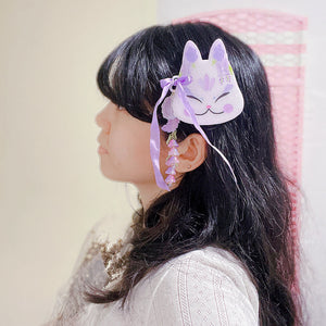Wisteria Painted Kitsune Mask