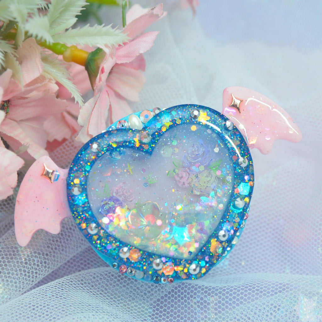 Winged Heart Grip (with painted floral background)