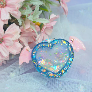 Winged Heart Grip (with painted floral background)