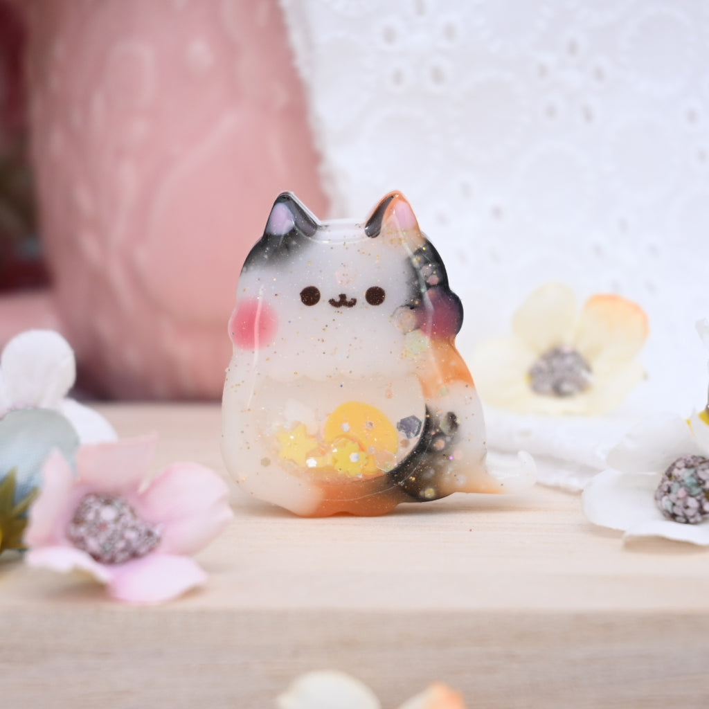 Cat Brooch - Red blush calico