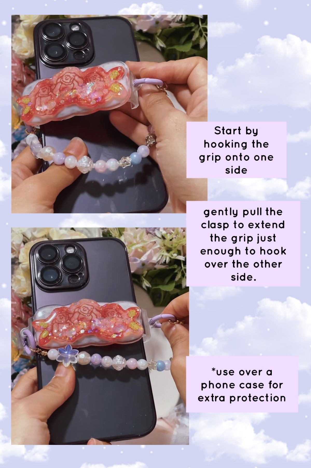 Bar Phone Grip - Pastel Paw