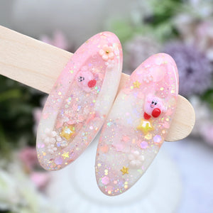 Sakura Kirby Hairclips (jumping kirby)