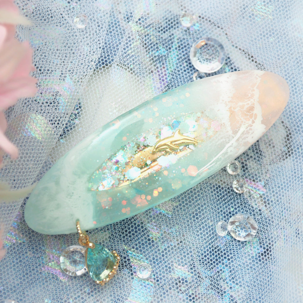 Pink Sands Seafoam Oval Barrette Clasp