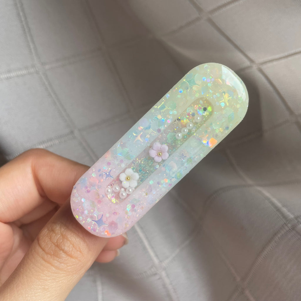 Rainbow Candy Hairclip (Rounded)