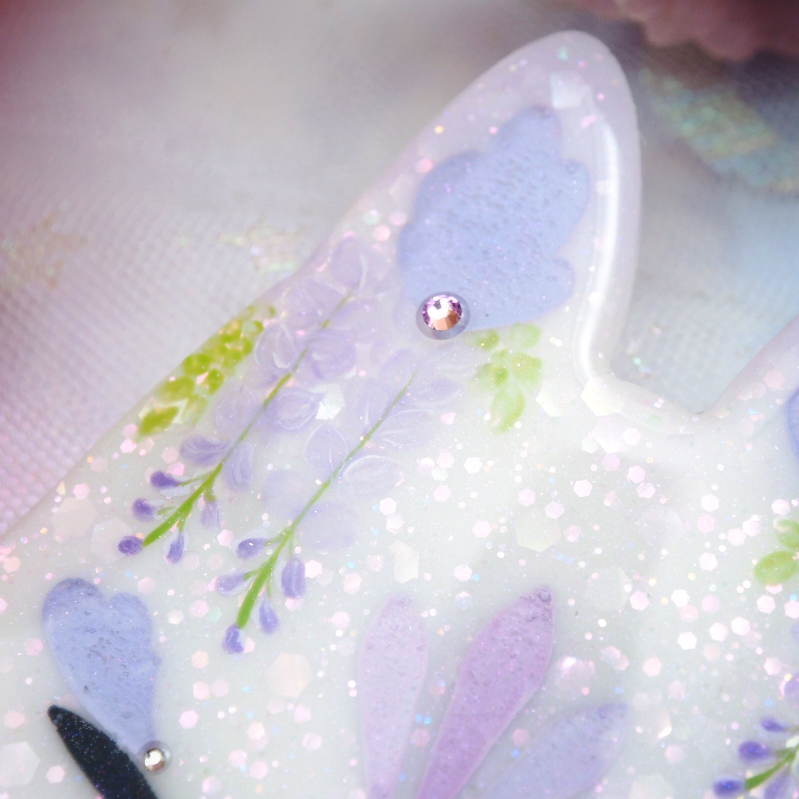 Wisteria Painted Kitsune Mask