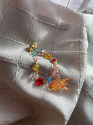 Gingko Goldfish Crystal Bracelet