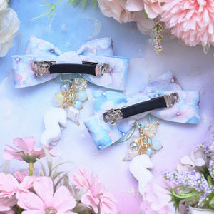 Hydrangea Bow Clasps with Haku Charm
