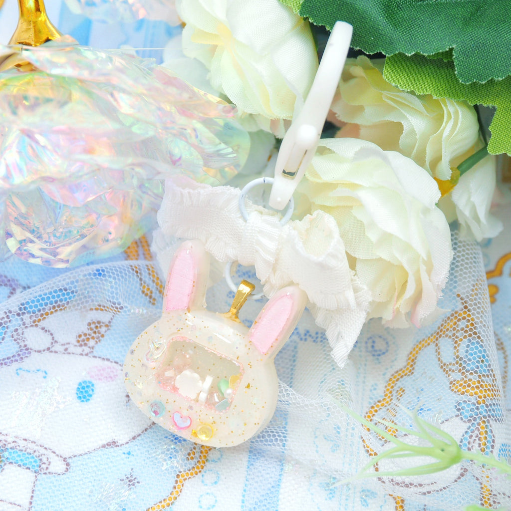 Tiny Game Bunny Charm (White)