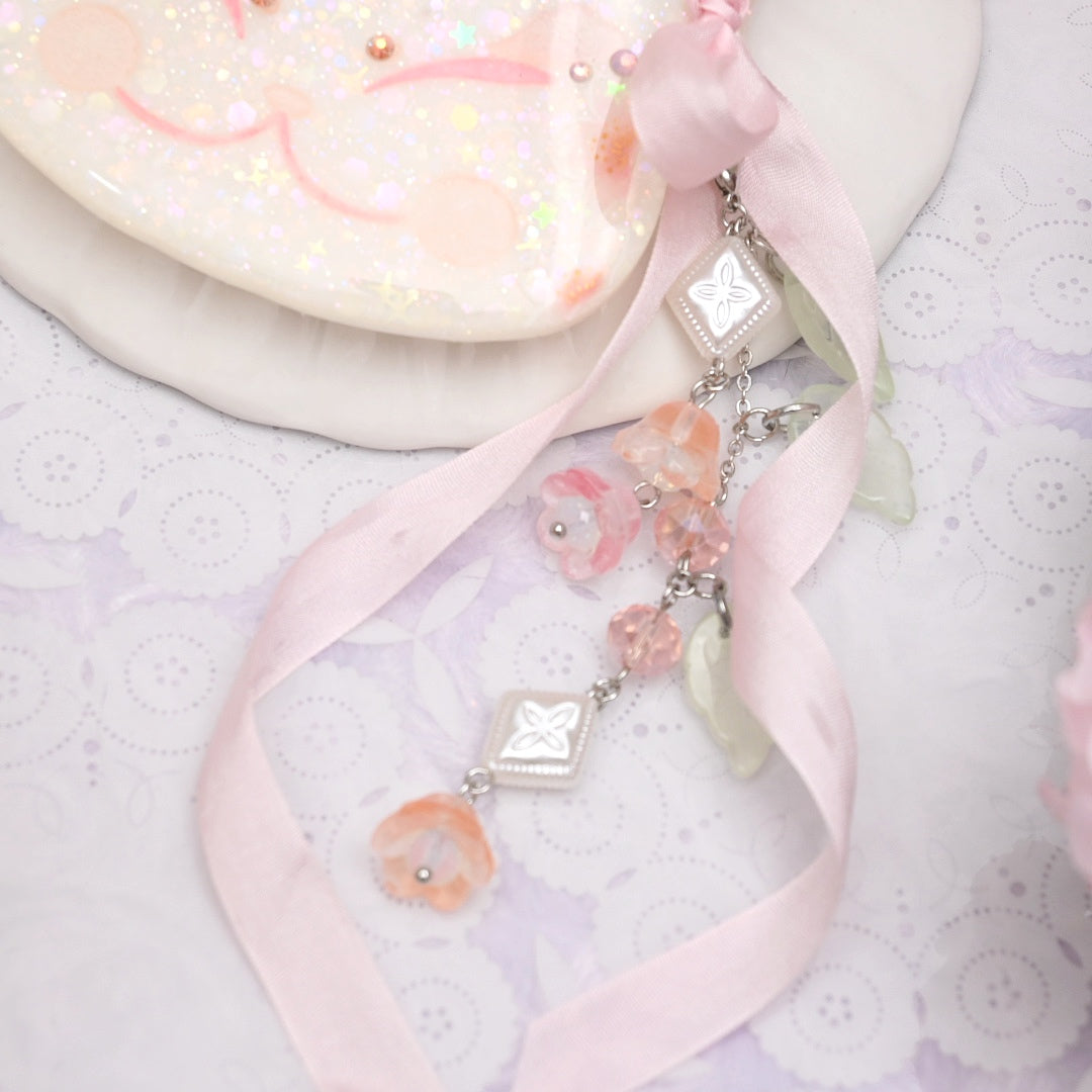 Soft Sakura Painted Kitsune Mask