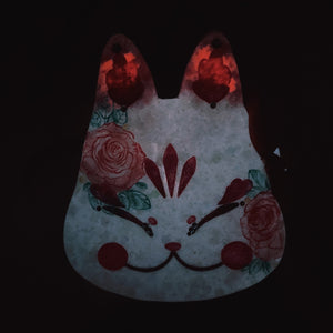 Classic Rose Painted Kitsune Mask