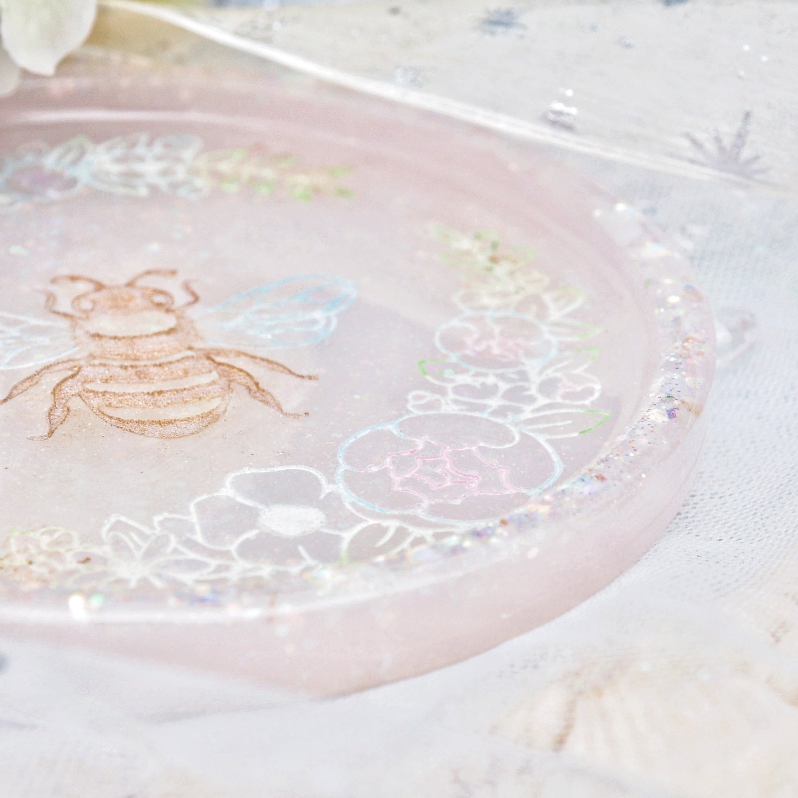 Lavender Bee Coaster / Trinket Dish
