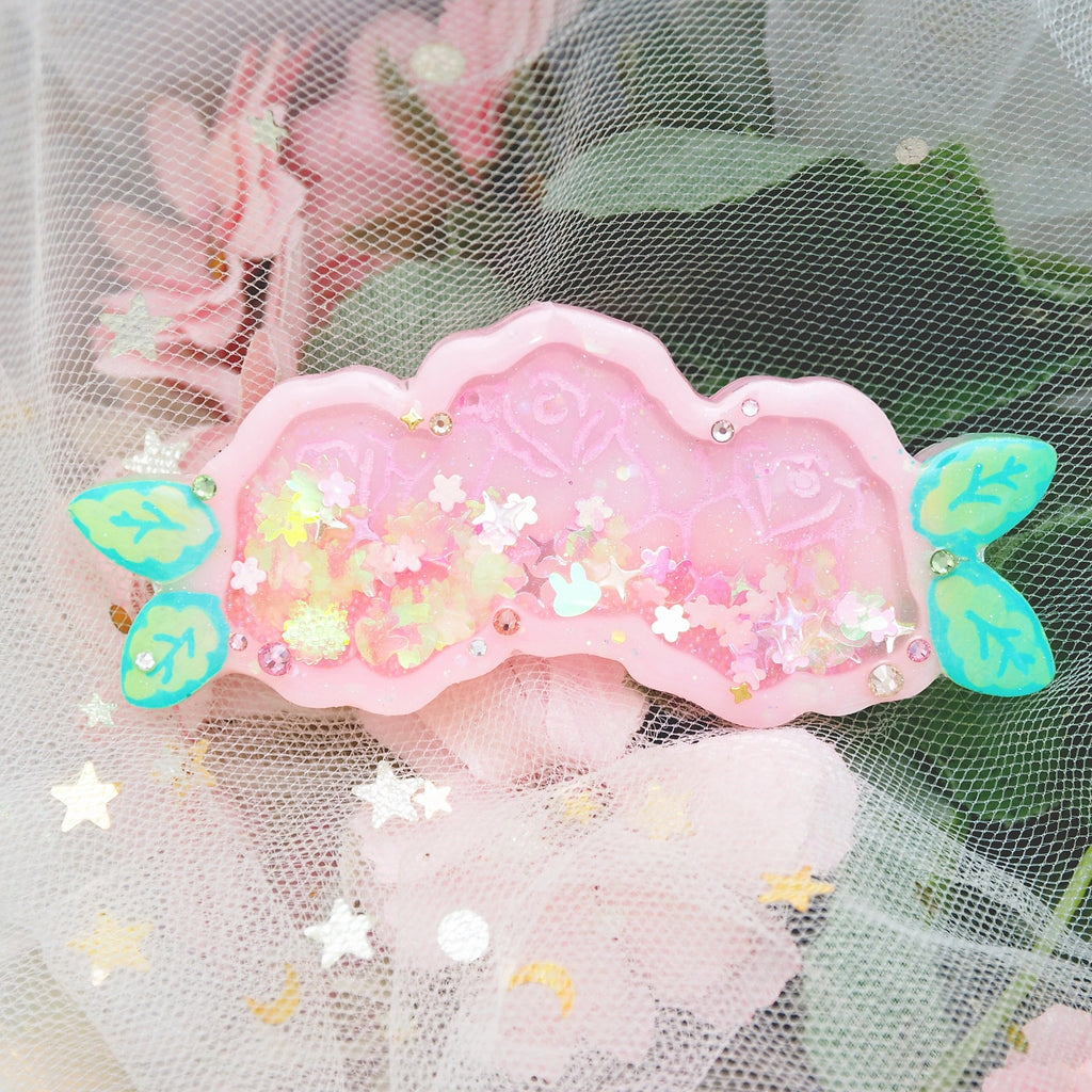 Bed of Pink Roses Barrette