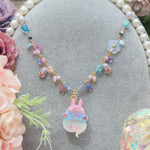 Light Up✨Magical Night Ghostie Bun 14" Beaded Necklace