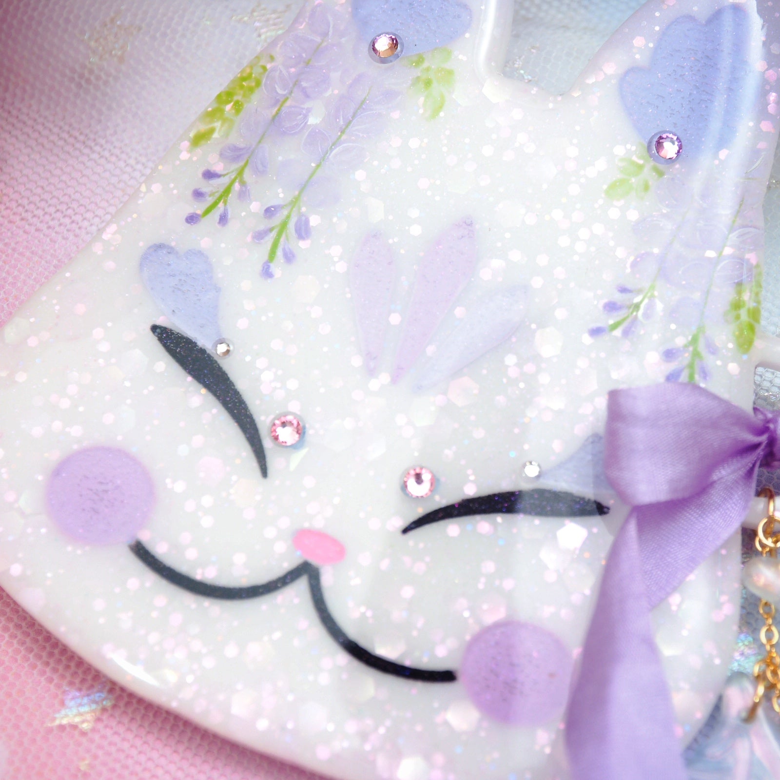 Wisteria Painted Kitsune Mask