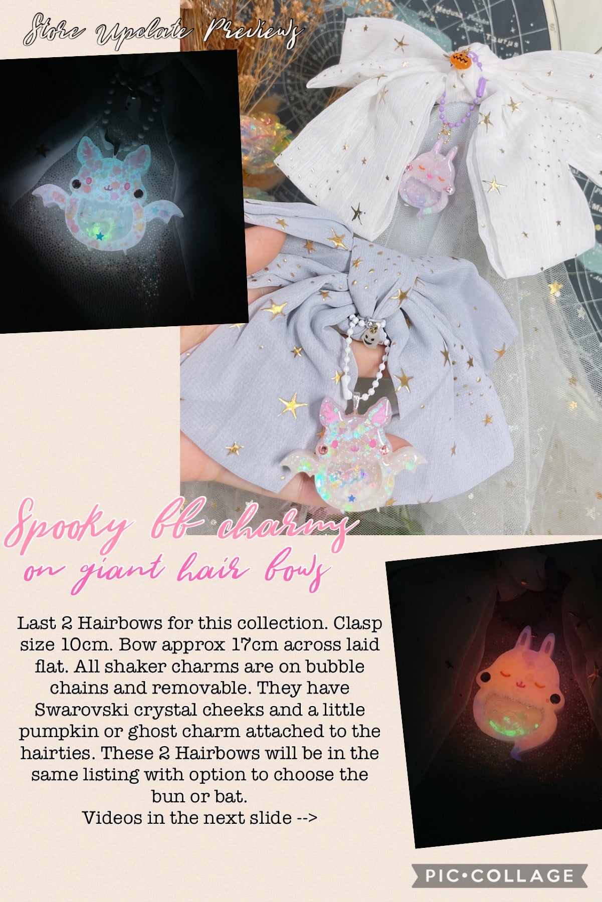Spooky BBs Starry Hairbow Clasp