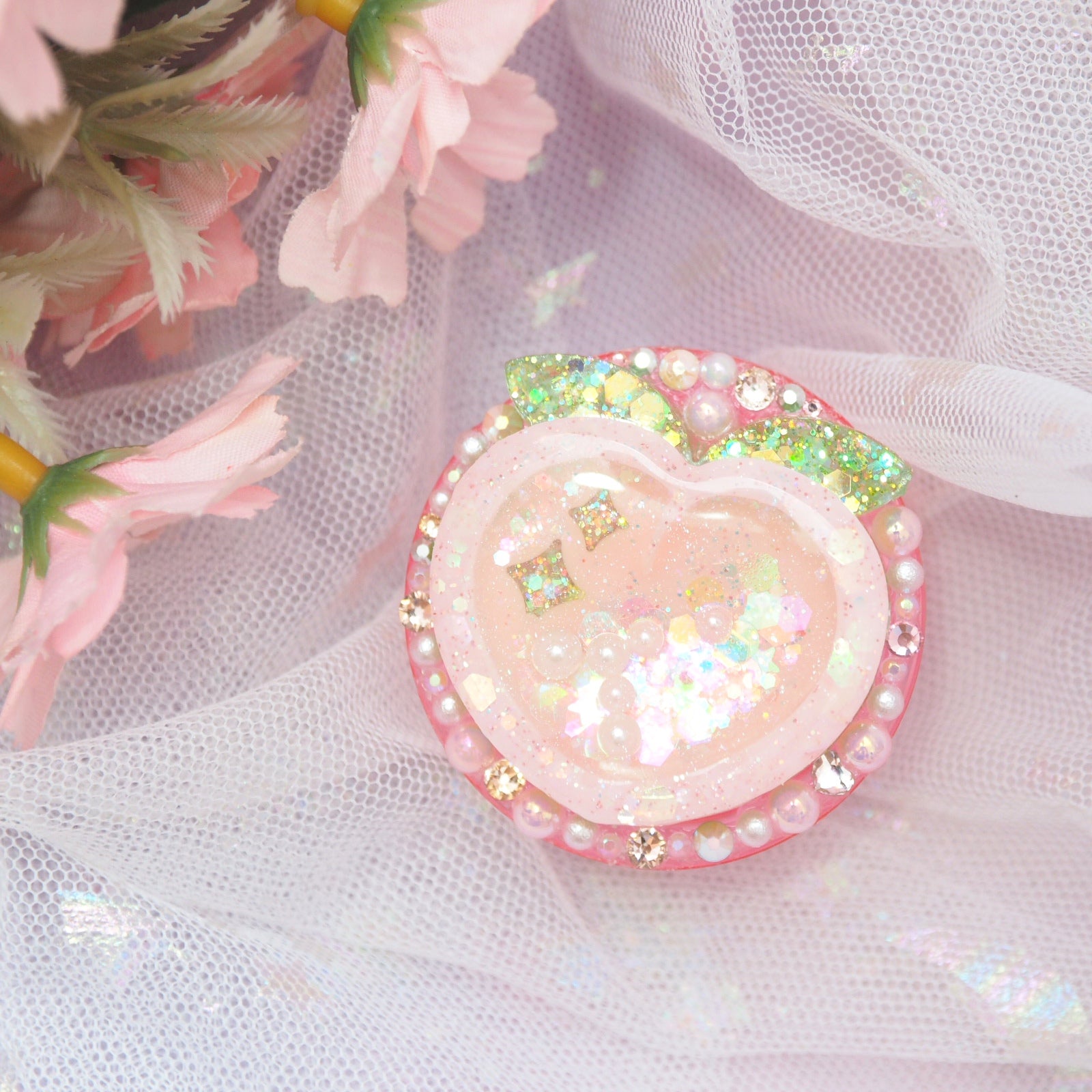 Sparkle Peach Phone Grip