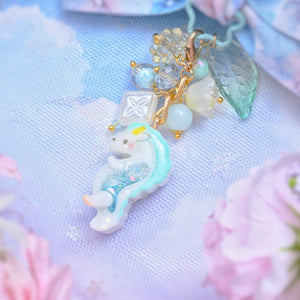 Hydrangea Bow Clasps with Haku Charm