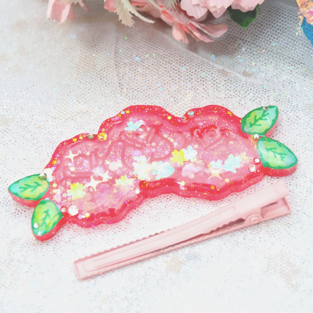 Red Rose Garden Hairclip