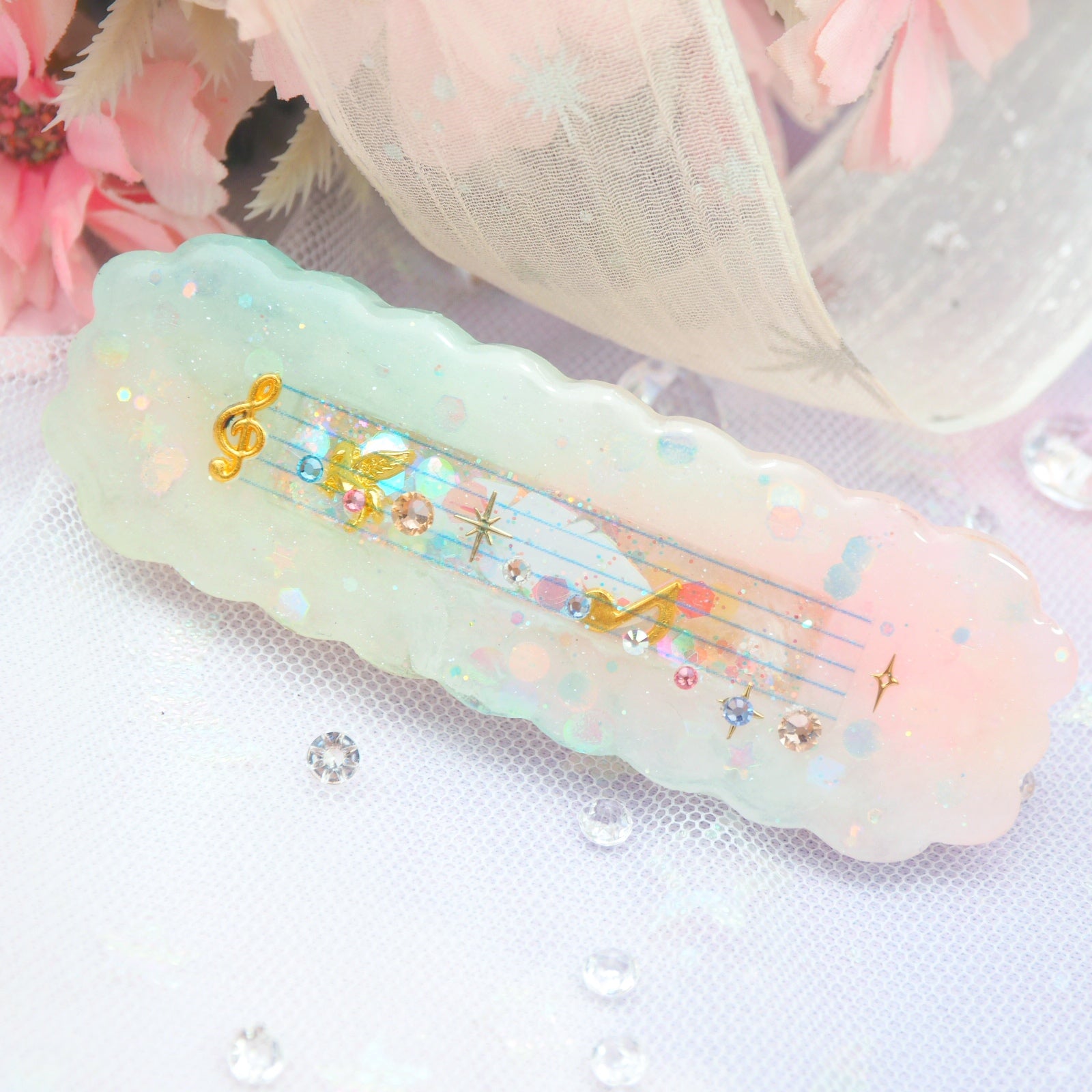 Toccata & Fugue in D Minor Musical barrette (7cm gold clasp)