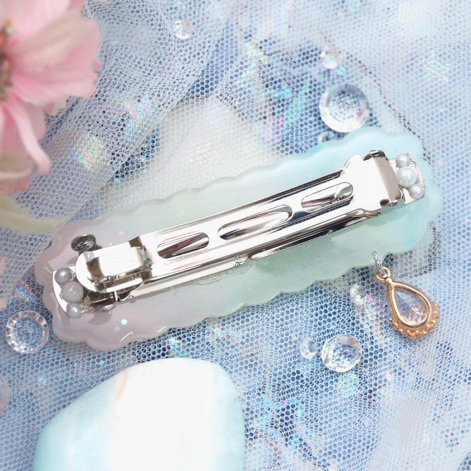 Pink Sands Seafoam Cloud Bar Barrette Clasp