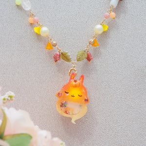 Light Up✨Autumn Ghostie Bunkin 14" Beaded Necklace
