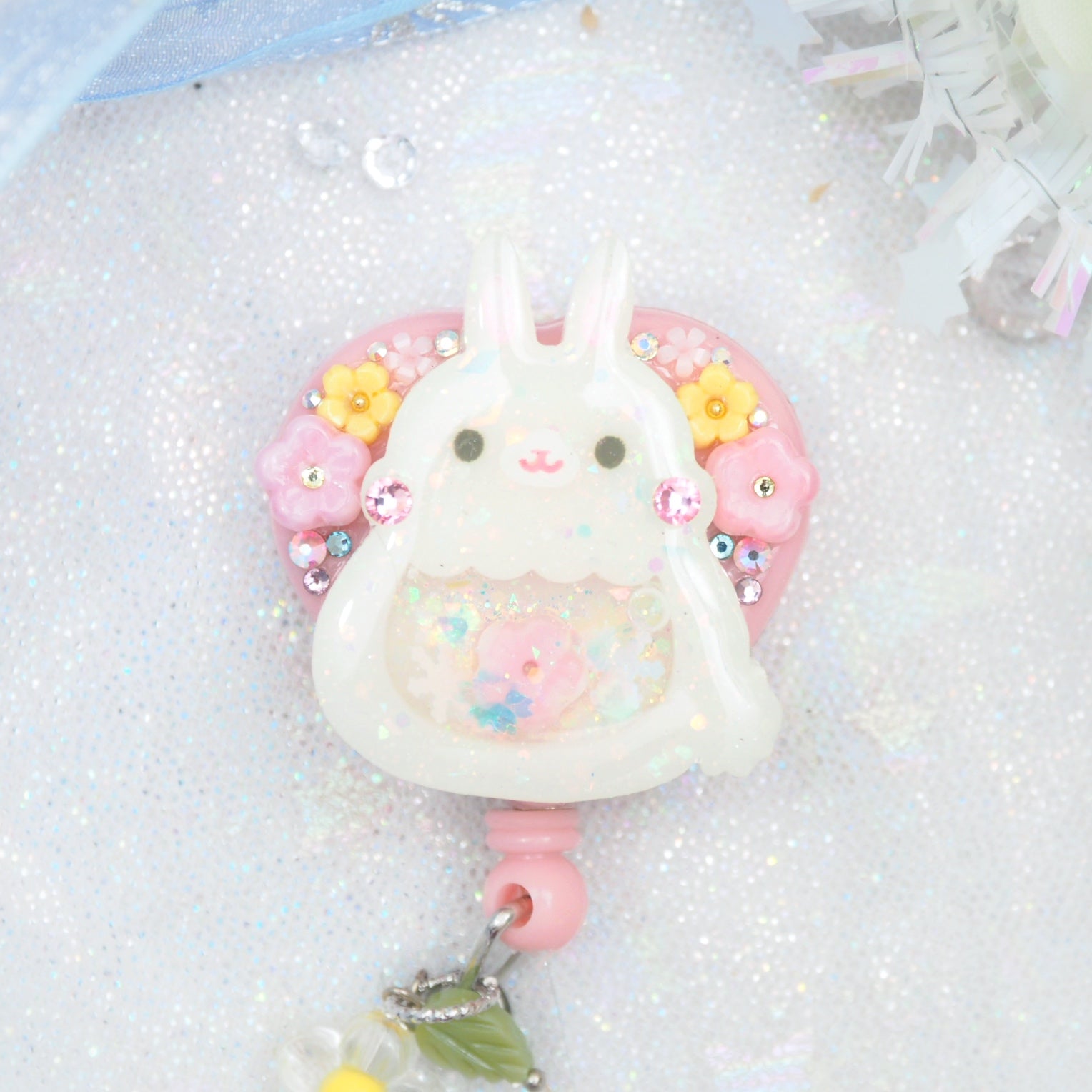White Bun Badge Reel