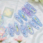 Spooky Staples - Glowing Purple Hairclips with bats and celestial glitter