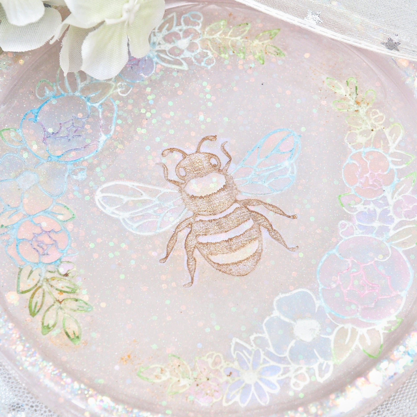 Lavender Bee Coaster / Trinket Dish