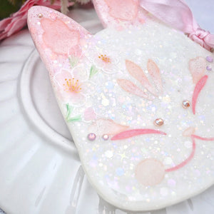 Soft Sakura Painted Kitsune Mask