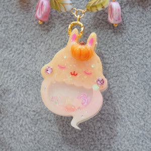Light Up✨Carrot top Autumn Ghostie Bunkin 14" Beaded Necklace
