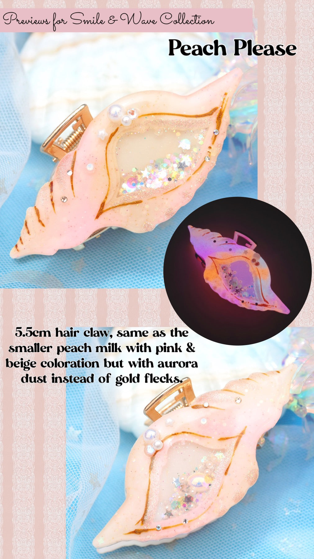 Peach Please - Conch 5.5cm Hair Claw