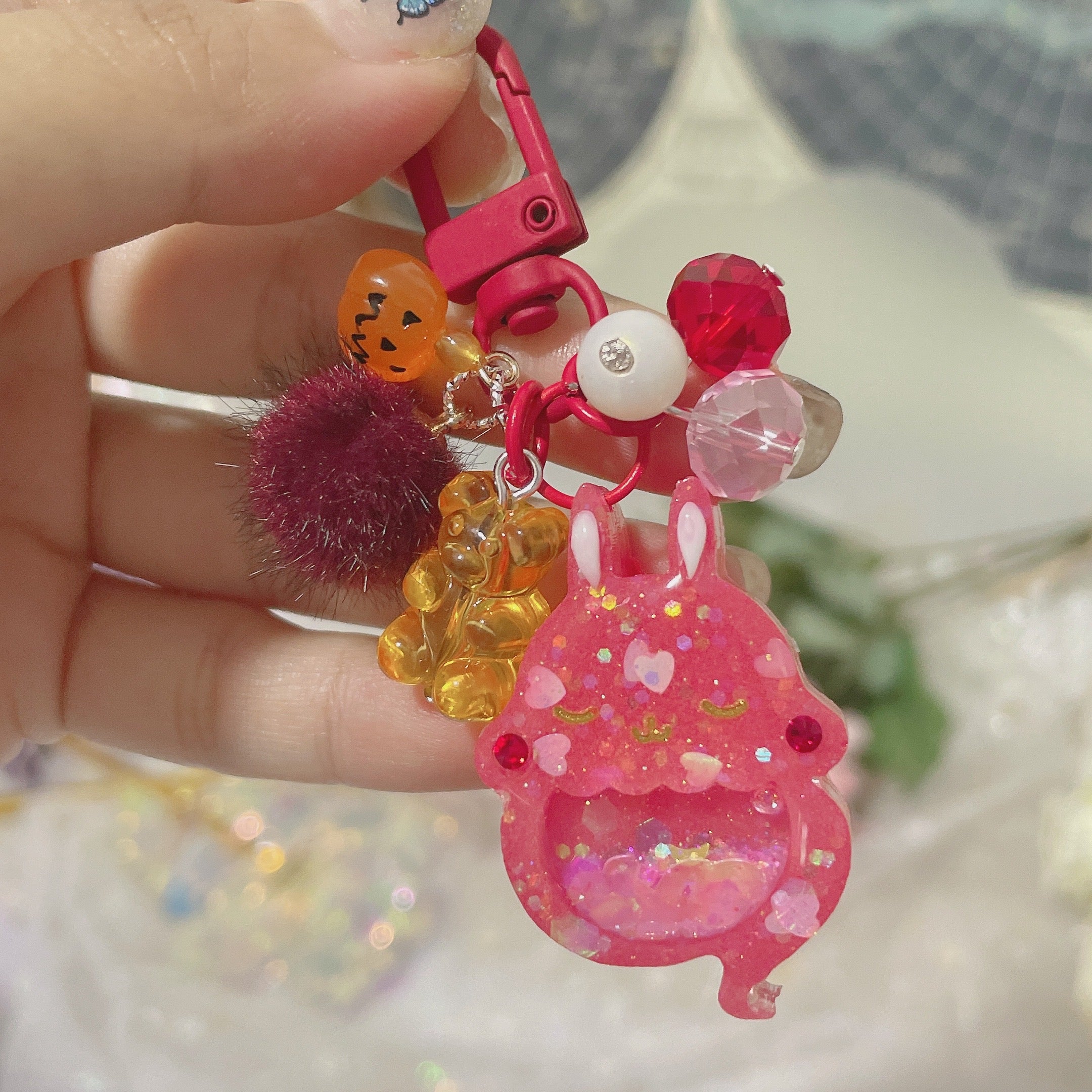 Cherry Gummy Ghost Bun Charm