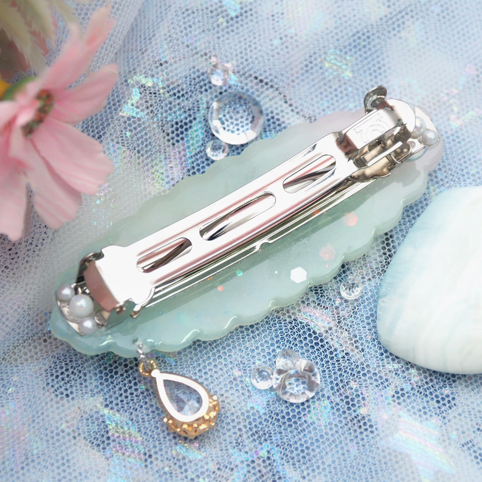 Pink Sands Seafoam Cloud Barrette Clasp