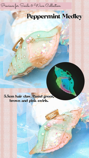 Peppermint Medley - Conch 5.5cm Hair Claw
