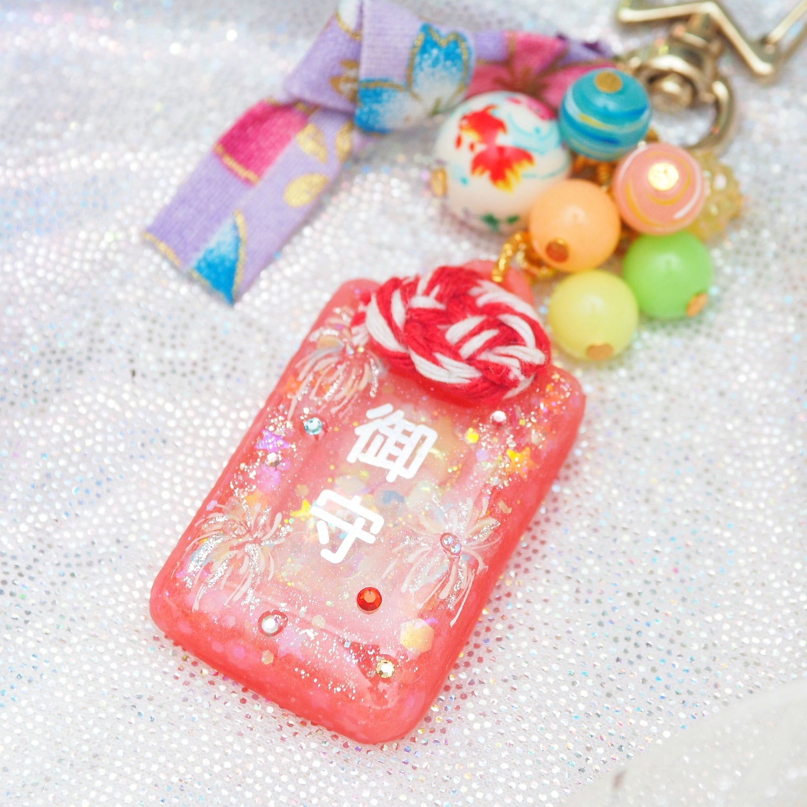 Red Hanabi Omamori Charm – Lunaliliputian