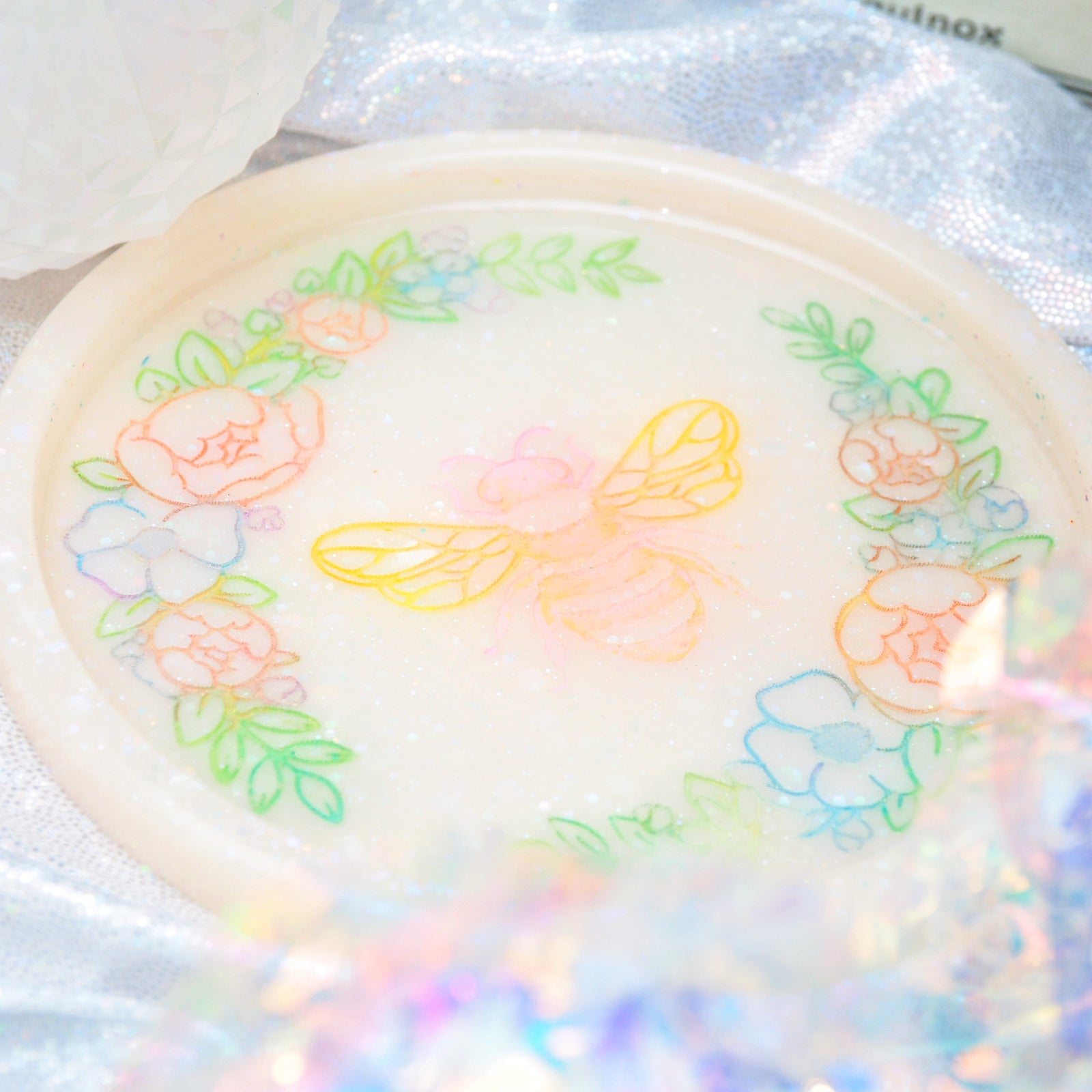 Peach Yogurt Bee Coaster / Trinket Dish