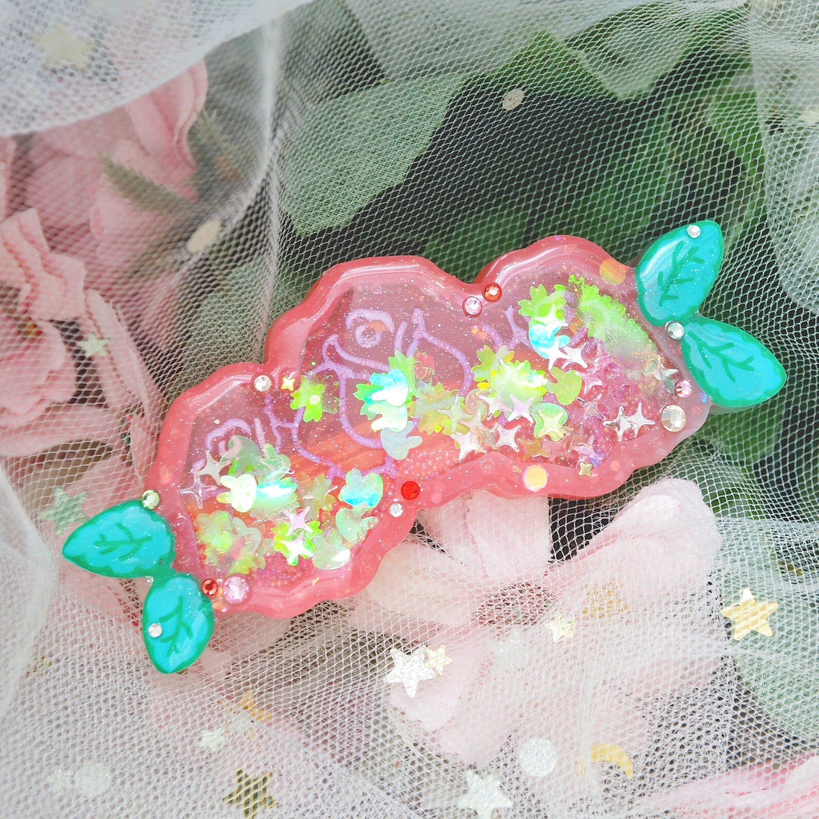 Bed of Red Roses Barrette