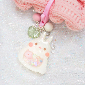 Snowshoe Bun Charm with Knit Hairtie