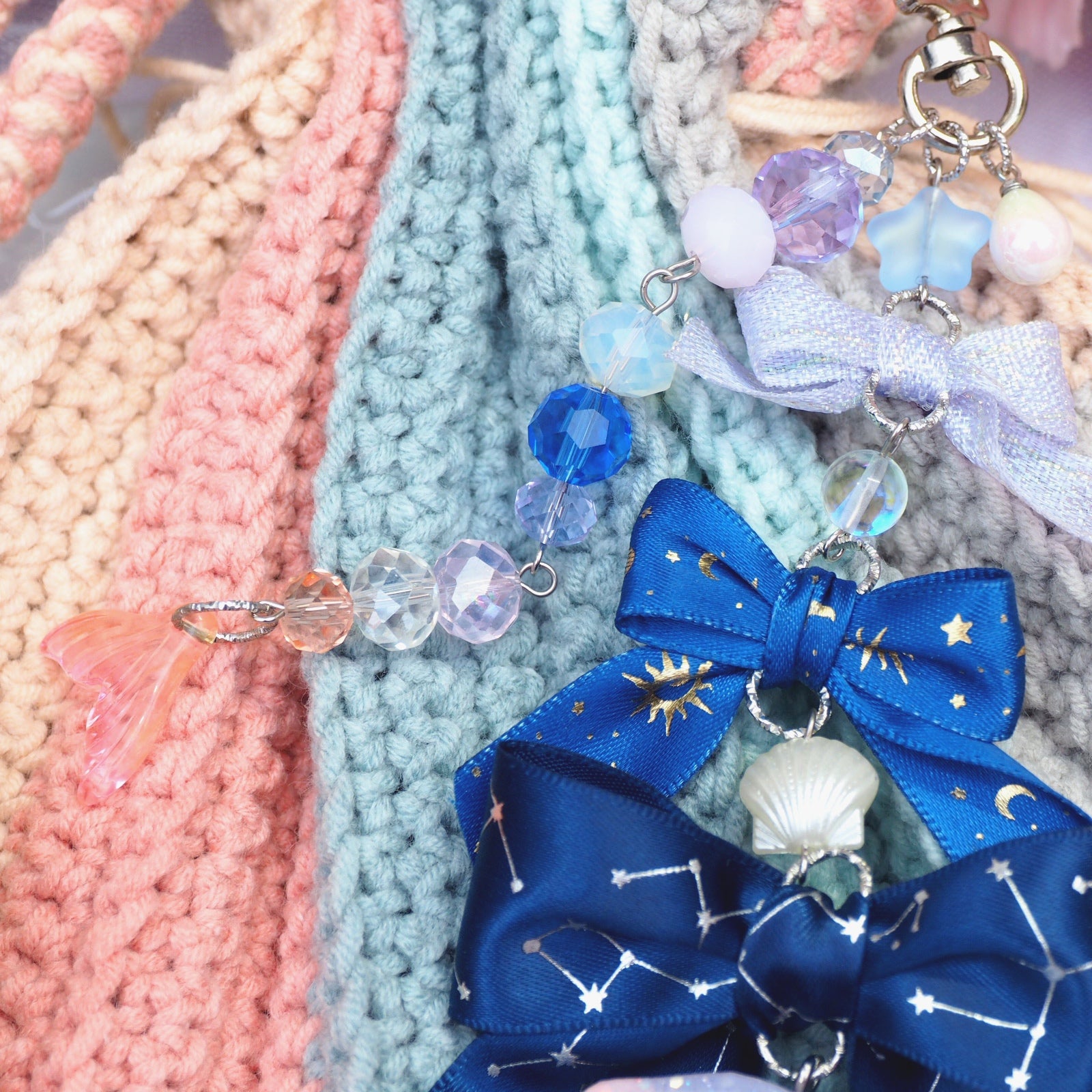 Opulent Orca Ribbon Cascade Charm - Ultraviolet