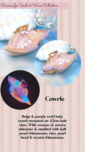 Cowrie - Baby Conch 4.5cm Hair Claw