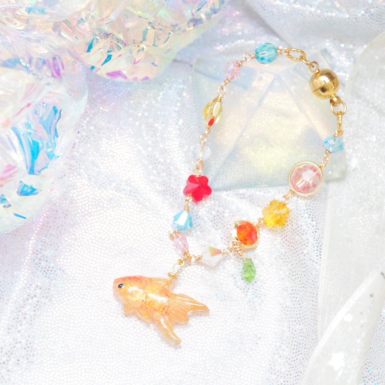 Gingko Goldfish Crystal Bracelet